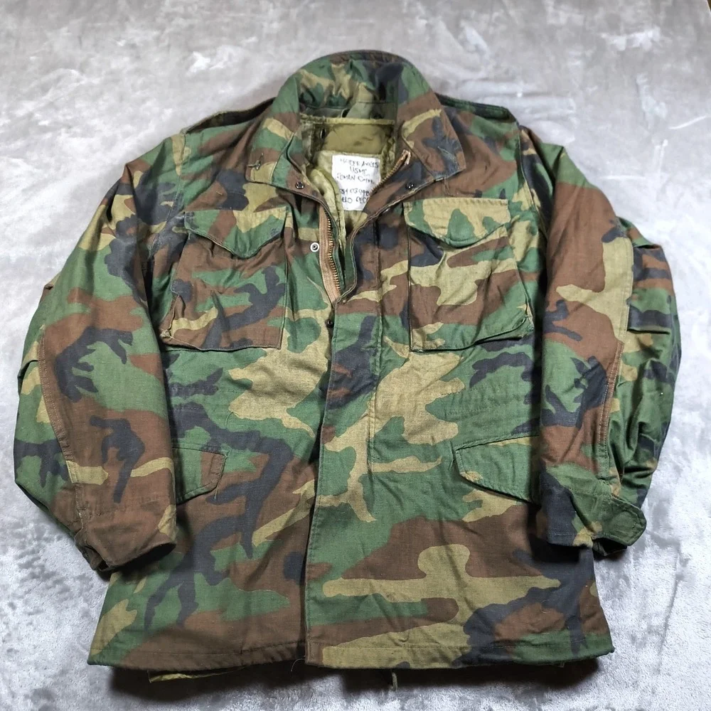 USMC Field Jacket‎ Mens Small Regular Woodland Camo Cold Weather Quilted Liner
